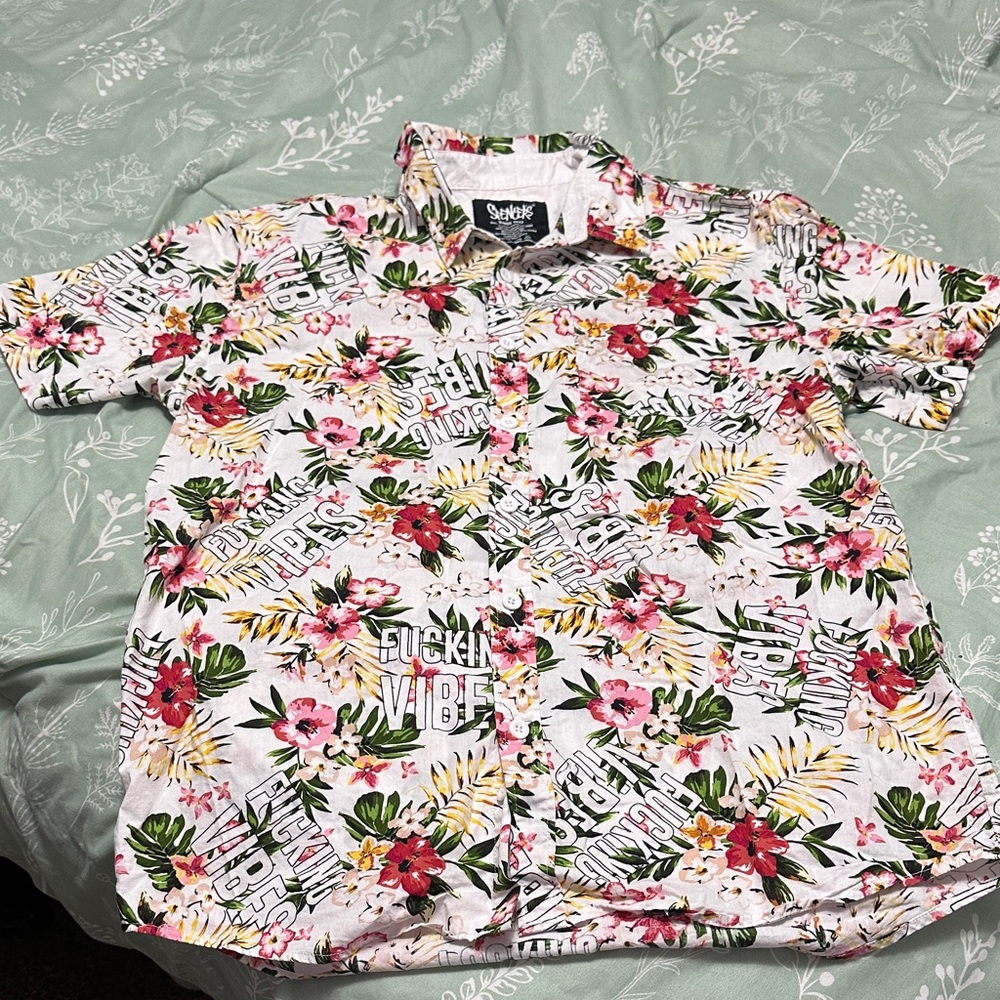 Spencer's Floral Vibes Shirt - White and Pink
